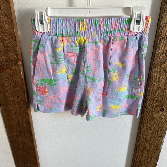 New Hurley Girls 2 Piece Lavender Top & Tropical Shorts Set Matching Outfit Set - Picture 4 of 11
